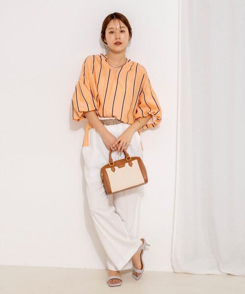 NOLLEY’S（ノーリーズ）の「ウォッシャブルドビーストライプブラウス（シャツ/ブラウス・レディース・ブルー系その他3/イエロー系その他3/ホワイト系その他4・38）」の8枚目の写真