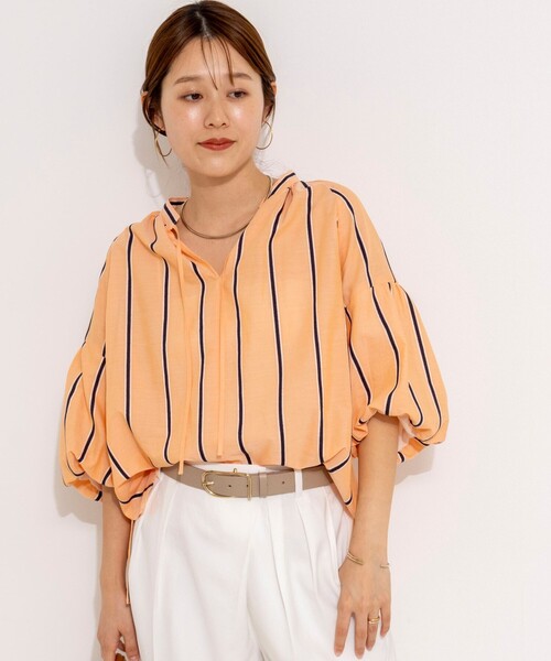 NOLLEY’S（ノーリーズ）の「ウォッシャブルドビーストライプブラウス（シャツ/ブラウス・レディース・ブルー系その他3/イエロー系その他3/ホワイト系その他4・38）」の9枚目の写真