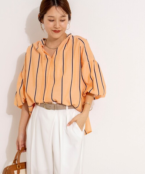 NOLLEY’S（ノーリーズ）の「ウォッシャブルドビーストライプブラウス（シャツ/ブラウス・レディース・ブルー系その他3/イエロー系その他3/ホワイト系その他4・38）」の11枚目の写真