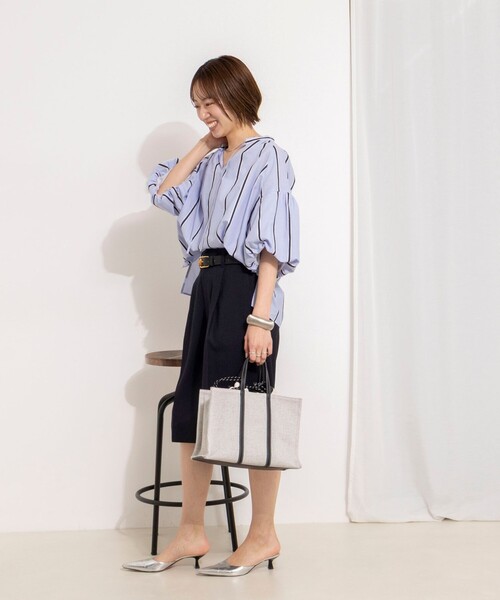 NOLLEY’S（ノーリーズ）の「ウォッシャブルドビーストライプブラウス（シャツ/ブラウス・レディース・ブルー系その他3/イエロー系その他3/ホワイト系その他4・38）」の13枚目の写真
