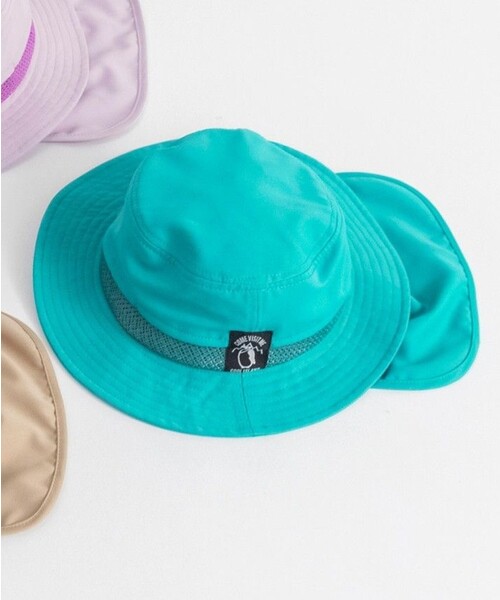 BRANSHES（ブランシェス）の「【水陸両用/撥水加工】保冷剤ポケット付アウトドアハット（ハット・キッズ・ピンク/グリーン/ベージュ/ラベンダー・56cm/54cm/52cm/50cm）」の3枚目の写真