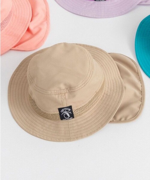 BRANSHES（ブランシェス）の「【水陸両用/撥水加工】保冷剤ポケット付アウトドアハット（ハット・キッズ・ピンク/グリーン/ベージュ/ラベンダー・56cm/54cm/52cm/50cm）」の5枚目の写真