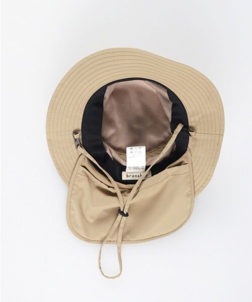 BRANSHES（ブランシェス）の「【水陸両用/撥水加工】保冷剤ポケット付アウトドアハット（ハット・キッズ・ピンク/グリーン/ベージュ/ラベンダー・56cm/54cm/52cm/50cm）」の9枚目の写真