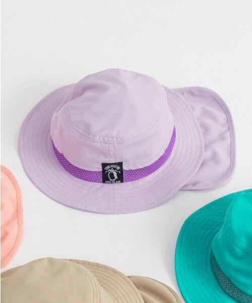 BRANSHES（ブランシェス）の「【水陸両用/撥水加工】保冷剤ポケット付アウトドアハット（ハット・キッズ・ピンク/グリーン/ベージュ/ラベンダー・56cm/54cm/52cm/50cm）」の19枚目の写真