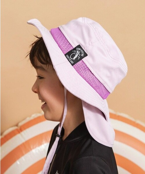BRANSHES（ブランシェス）の「【水陸両用/撥水加工】保冷剤ポケット付アウトドアハット（ハット・キッズ・ピンク/グリーン/ベージュ/ラベンダー・56cm/54cm/52cm/50cm）」の21枚目の写真
