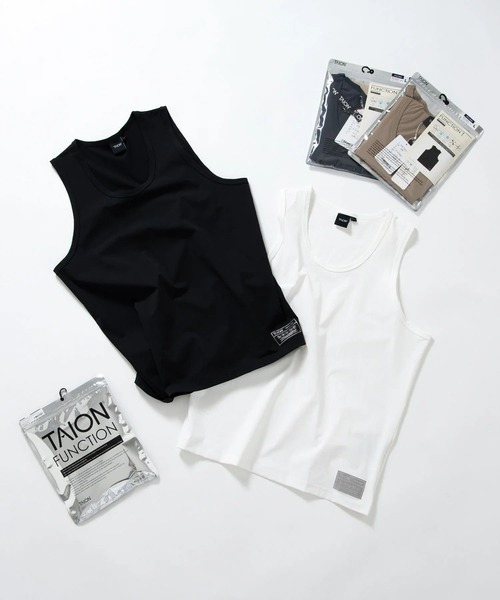TAION(タイオン)の「【TAION(タイオン)】〈ユニセックス〉ファンクションT UV 接触冷感 抗菌 速乾 ストレッチ タンクトップ(タンクトップ・メンズ・ホワイト/ライトグレー/ブラック/カーキ/チャコール/ダークネイビー・S/M/L/2XL/XL/XS)」の7枚目の写真