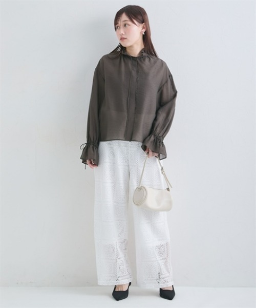 Petitjo(プッチージョ)の「小さいサイズ ブロックレースワイドパンツ 低身長さん・小柄女性(その他パンツ・レディース・ブラック/ホワイト・PL/PM/PS/PSS)」の16枚目の写真