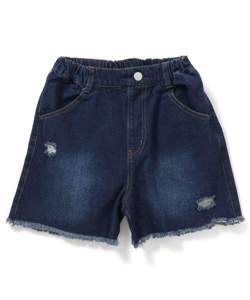 algy(アルジー)の「クラッシュショーパン(デニムパンツ・キッズ・ブラック/ネイビー/オフホワイト/サックスブルー・140/130/160/150/120)」の4枚目の写真