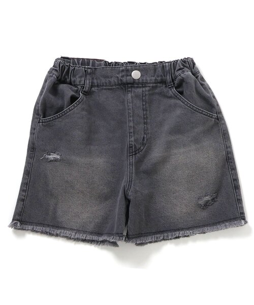 algy(アルジー)の「クラッシュショーパン(デニムパンツ・キッズ・ブラック/ネイビー/オフホワイト/サックスブルー・140/130/160/150/120)」の3枚目の写真