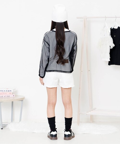 algy(アルジー)の「クラッシュショーパン(デニムパンツ・キッズ・ブラック/ネイビー/オフホワイト/サックスブルー・140/130/160/150/120)」の9枚目の写真