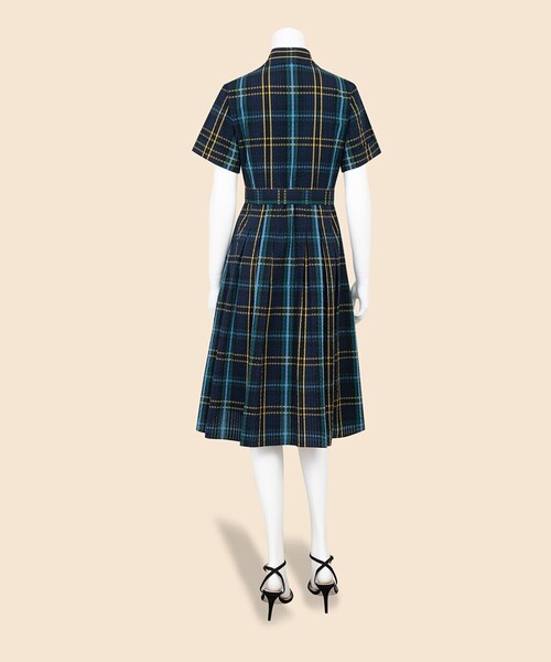 BROOKS BROTHERS(ブルックスブラザーズ)の「コットン シアサッカー タータンチェック ショートスリーブ シャツワンピース(シャツワンピース・レディース・ネイビー・0/2/4/6/8)」の3枚目の写真