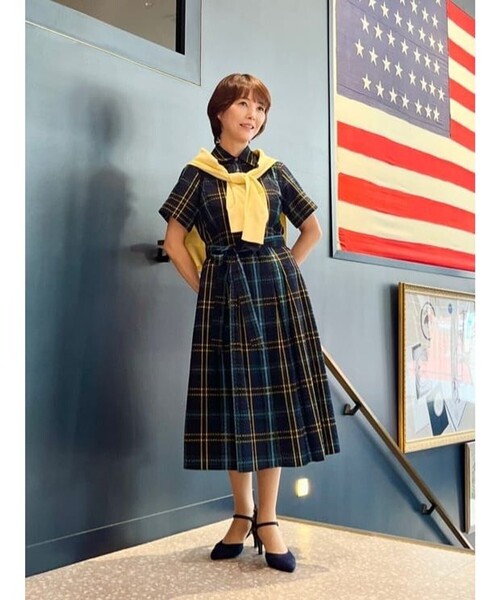 BROOKS BROTHERS(ブルックスブラザーズ)の「コットン シアサッカー タータンチェック ショートスリーブ シャツワンピース(シャツワンピース・レディース・ネイビー・0/2/4/6/8)」の6枚目の写真