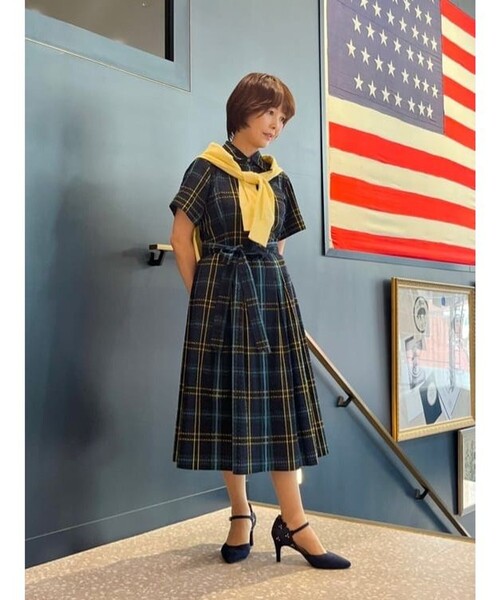 BROOKS BROTHERS(ブルックスブラザーズ)の「コットン シアサッカー タータンチェック ショートスリーブ シャツワンピース(シャツワンピース・レディース・ネイビー・0/2/4/6/8)」の7枚目の写真