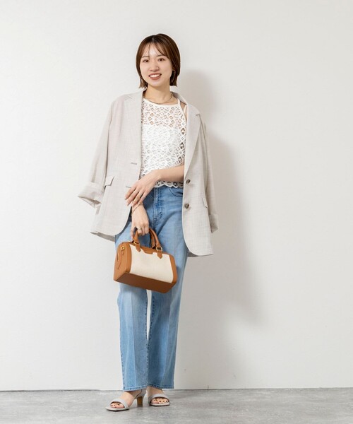 NOLLEY’S Sophi(ノーリーズソフィ)の「ウォッシャブルクロッシェレースアメスリタンクトップ(シャツ/ブラウス・レディース・ホワイト/ダークブラウン・38)」の15枚目の写真