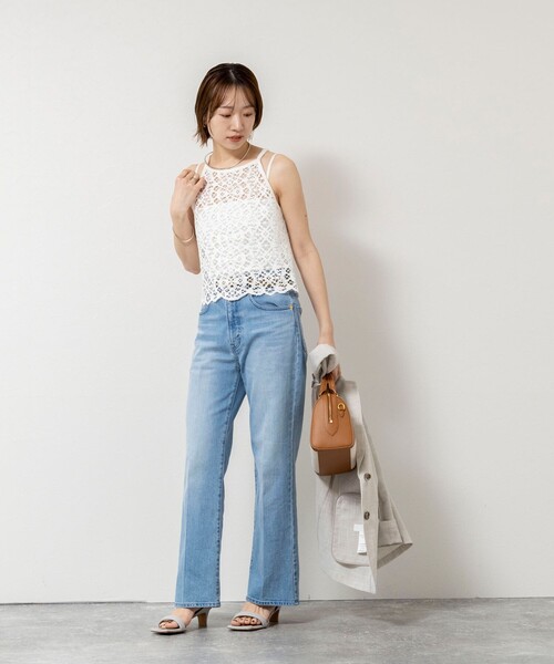 NOLLEY’S Sophi(ノーリーズソフィ)の「ウォッシャブルクロッシェレースアメスリタンクトップ(シャツ/ブラウス・レディース・ホワイト/ダークブラウン・38)」の16枚目の写真