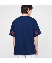 [ユニセックス]エルボースプレーハートスマイル半袖Tシャツ_4カラー