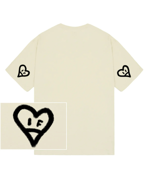 GRAVER（グレーバー）の「[ユニセックス]エルボースプレーハートスマイル半袖Tシャツ_4カラー（Tシャツ/カットソー・レディース・ブラック/ネイビー/ベージュ/ホワイト・LARGE/MEDIUM/SMALL）」の11枚目の写真