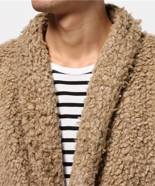 OUTLET（アウトレット）の「【Lui's】フェイクアルパカJK（その他アウター・メンズ・グレー/ベージュ・SMALL/MEDIUM）」の6枚目の写真