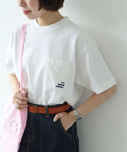 PAR ICI(パーリッシィ)の「I'm feeling snackyポッケ刺繍BIG Tシャツ(Tシャツ/カットソー・レディース・ホワイト・FREE)」の1枚目の写真