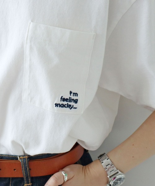PAR ICI(パーリッシィ)の「I'm feeling snackyポッケ刺繍BIG Tシャツ(Tシャツ/カットソー・レディース・ホワイト・FREE)」の7枚目の写真