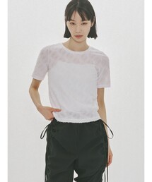 MIDIUMISOLID for Ladies ジャカードクルーネックシアーインナー