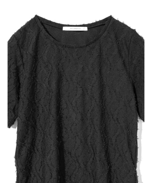 MIDIUMISOLID(ミディウミソリッド)の「MIDIUMISOLID for Ladies ジャカードクルーネックシアーインナー(Tシャツ/カットソー・レディース・オフホワイト/アイボリー/ブラック・FREE)」の16枚目の写真