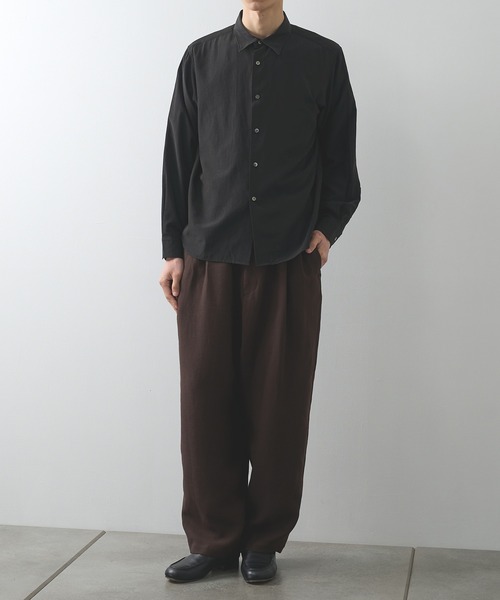soe（ソーイ）の「【soe/ソーイ】別注 L/S Open Collar Shirt（シャツ/ブラウス・メンズ・ネイビー/ブラック・1/2）」の3枚目の写真