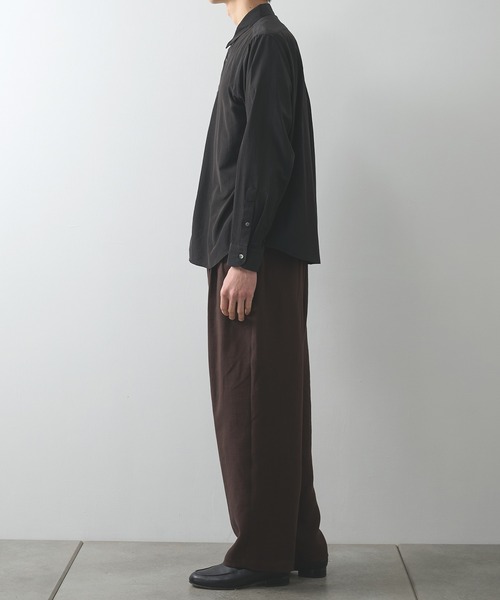 soe（ソーイ）の「【soe/ソーイ】別注 L/S Open Collar Shirt（シャツ/ブラウス・メンズ・ネイビー/ブラック・1/2）」の4枚目の写真