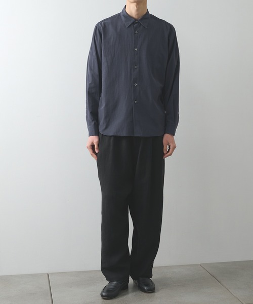 soe（ソーイ）の「【soe/ソーイ】別注 L/S Open Collar Shirt（シャツ/ブラウス・メンズ・ネイビー/ブラック・1/2）」の9枚目の写真