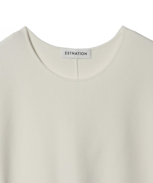 ESTNATION（エストネーション）の「ESTNATION / ペプラムカーヴィーニット《EXCLUSIVE》（ニット/セーター・レディース・オフホワイト/ネイビー/イエロー/ブラック・FREE）」の6枚目の写真