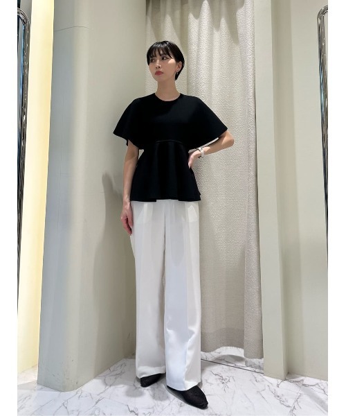 ESTNATION（エストネーション）の「ESTNATION / ペプラムカーヴィーニット《EXCLUSIVE》（ニット/セーター・レディース・オフホワイト/ネイビー/イエロー/ブラック・FREE）」の11枚目の写真