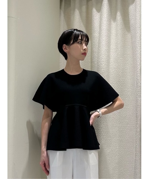 ESTNATION（エストネーション）の「ESTNATION / ペプラムカーヴィーニット《EXCLUSIVE》（ニット/セーター・レディース・オフホワイト/ネイビー/イエロー/ブラック・FREE）」の12枚目の写真