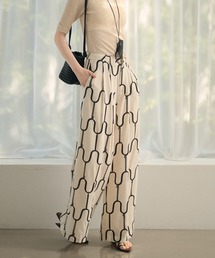 LAULEN | geometric pattern tuck wide pants /ジオメトリック柄タックワイドパンツ(その他パンツ)