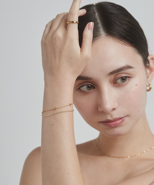 ciite' surgical stainless（シーテサージカルステンレス）の「【金属アレルギー対応】2連チェーンブレスレット サージカルステンレス（ブレスレット・レディース・シルバー/ゴールド・FREE）」の3枚目の写真