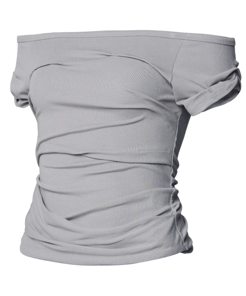 FLAREUP(フレアアップ)の「Draped Top (FL-130_Gray)(Tシャツ/カットソー・レディース・ライトグレー・OS)」の3枚目の写真