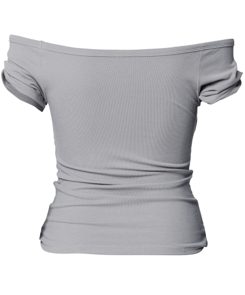 FLAREUP(フレアアップ)の「Draped Top (FL-130_Gray)(Tシャツ/カットソー・レディース・ライトグレー・OS)」の4枚目の写真