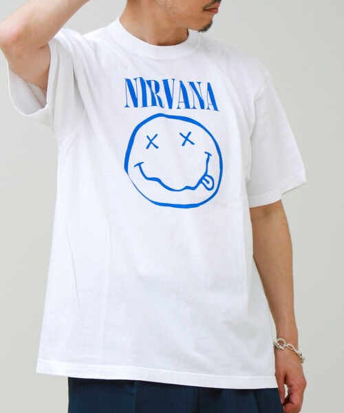 GOOD ROCK SPEED（グッドロックスピード）の「【GOOD ROCK SPEED】NIRVANA / ニルヴァーナ グラフィックTシャツ（Tシャツ/カットソー・メンズ・ブラック系その他2/オフホワイト/ブルー/ブラック系その他・M/L）」の2枚目の写真