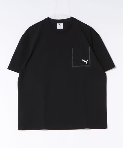 PUMA（プーマ）の「《PUMA》ESS ELEVATED SS ウーブンESS ELEVATED SS ウーブン ライク Tシャツ（Tシャツ/カットソー・メンズ・グリーン系その他/ブラック/オレンジ系その他・S/M/L/XL/XXL）」の2枚目の写真