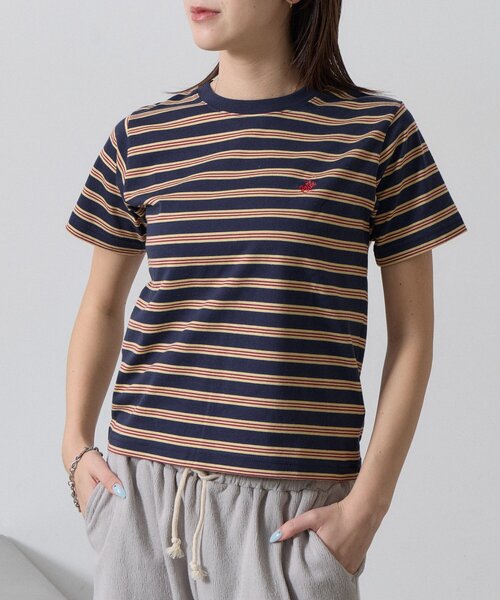 goocy（グーシー）の「【BHPC】アイコン刺繍T（Tシャツ/カットソー・レディース・ネイビー/オレンジ/ブラック・FREE）」の2枚目の写真