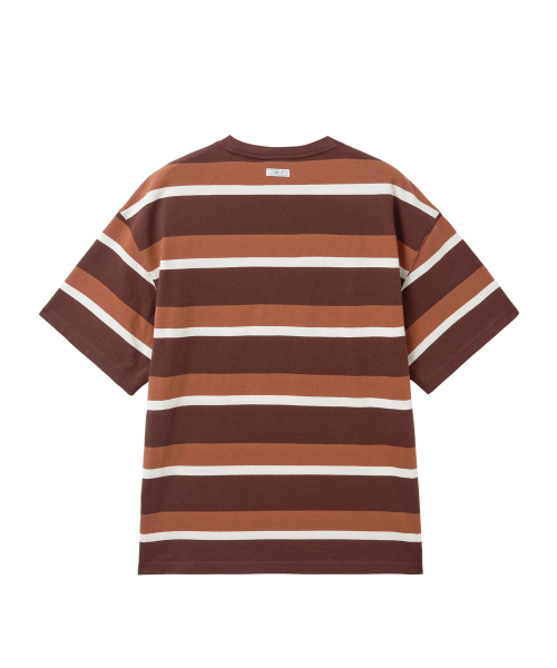 YALE(イェール)の「ボールドストライプTシャツ_ブラウン(Tシャツ/カットソー・レディース・その他・SMALL/MEDIUM/LARGE/X-LARGE)」の2枚目の写真