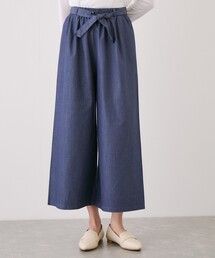 スラブデニムクロプトワイドパンツ