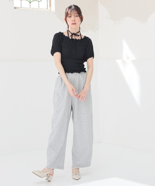 Honeys(ハニーズ)の「【ハニさら・吸水速乾・UVカット】オフショル2wayトップス(Tシャツ/カットソー・レディース・ブラック/ピンク/ブラウン/ホワイト・L/M/S)」の9枚目の写真