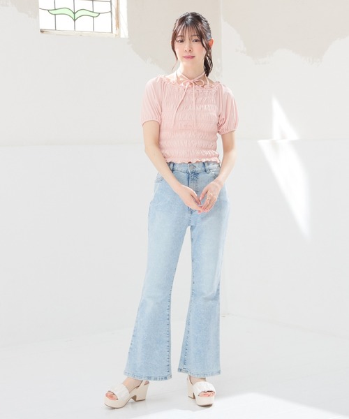 Honeys(ハニーズ)の「【ハニさら・吸水速乾・UVカット】オフショル2wayトップス(Tシャツ/カットソー・レディース・ブラック/ピンク/ブラウン/ホワイト・L/M/S)」の11枚目の写真