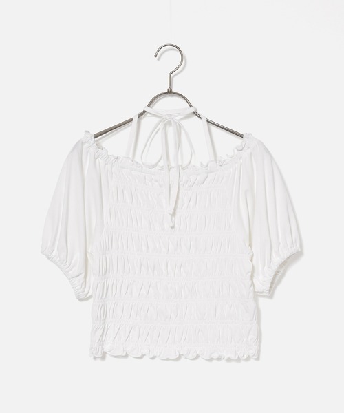 Honeys(ハニーズ)の「【ハニさら・吸水速乾・UVカット】オフショル2wayトップス(Tシャツ/カットソー・レディース・ブラック/ピンク/ブラウン/ホワイト・L/M/S)」の21枚目の写真