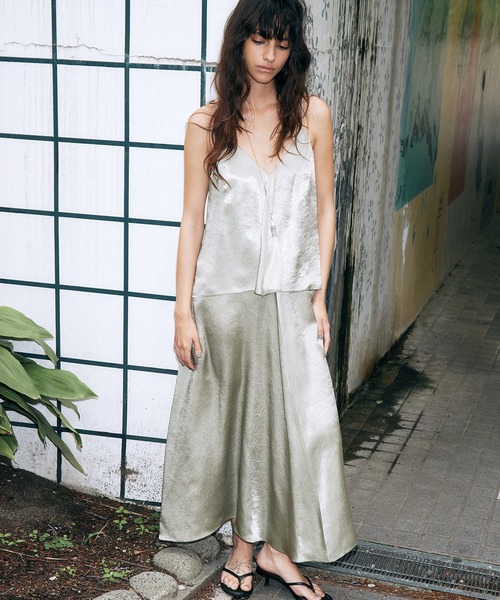 サテンキャミソールドレス / Satin Camisole Dress（ワンピース）｜LE