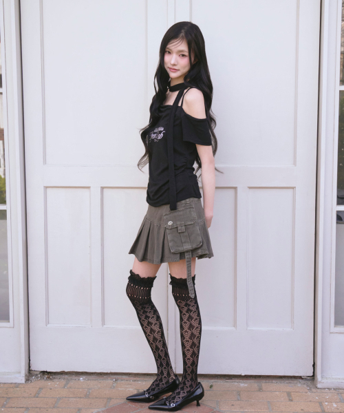 THE GREEN LAB（ザグリーンラボ）の「アンバランスシャーリングタイ半袖Tシャツ[ブラック]（Tシャツ/カットソー・レディース・その他・FREE）」の14枚目の写真