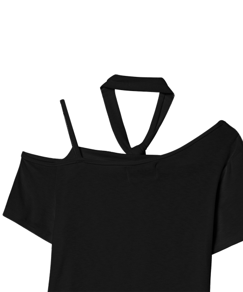 THE GREEN LAB（ザグリーンラボ）の「アンバランスシャーリングタイ半袖Tシャツ[ブラック]（Tシャツ/カットソー・レディース・その他・FREE）」の17枚目の写真