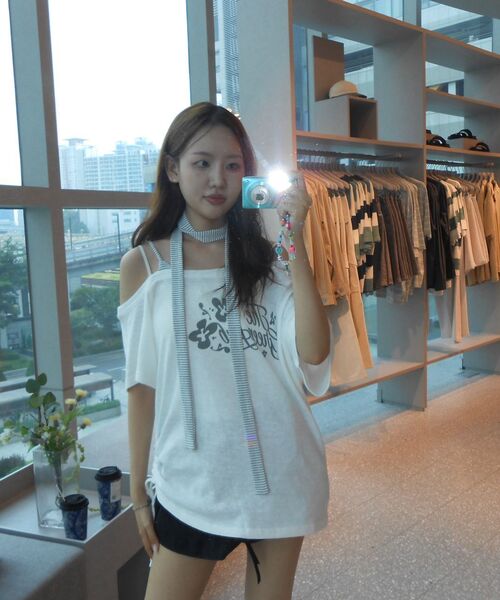 THE GREEN LAB（ザグリーンラボ）の「アンバランスシャーリングタイ半袖Tシャツ[ブラック]（Tシャツ/カットソー・レディース・その他・FREE）」の16枚目の写真