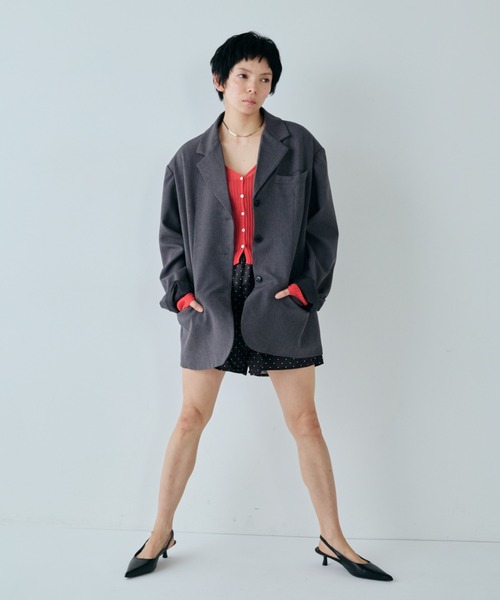 VION(ヴィオン)の「シアータイトリブカーディガン / Sheer Tight Rib Cardigan(カーディガン/ボレロ・レディース・ブラック/レッド/ホワイト・FREE)」の18枚目の写真