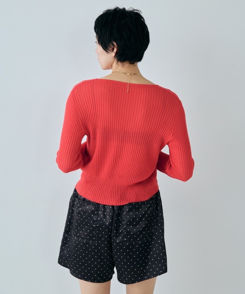 VION(ヴィオン)の「シアータイトリブカーディガン / Sheer Tight Rib Cardigan(カーディガン/ボレロ・レディース・ブラック/レッド/ホワイト・FREE)」の19枚目の写真